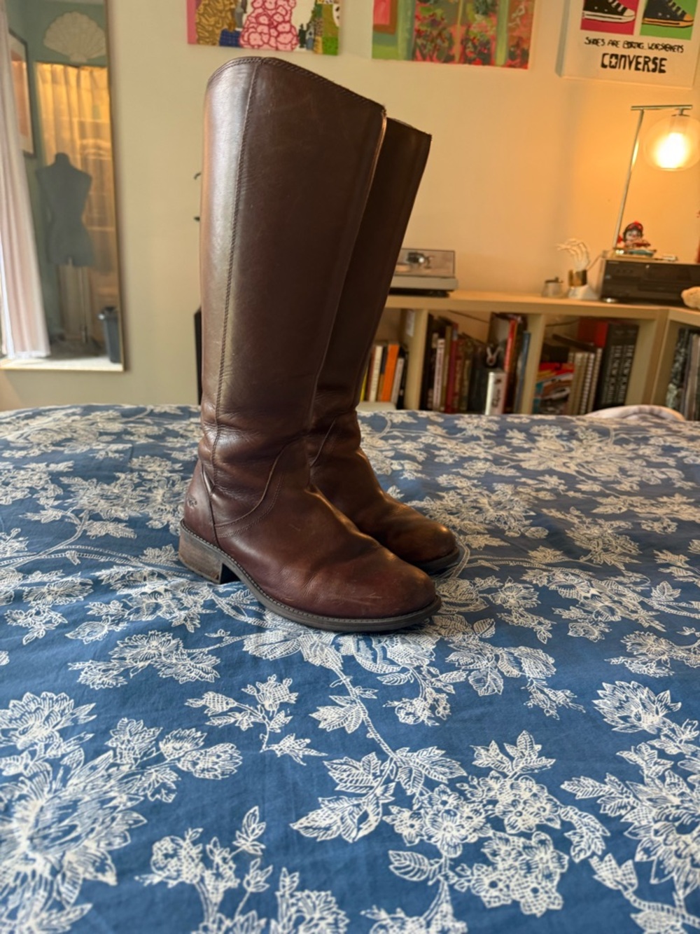 UGG Brown Leather Knee-High Riding Boots